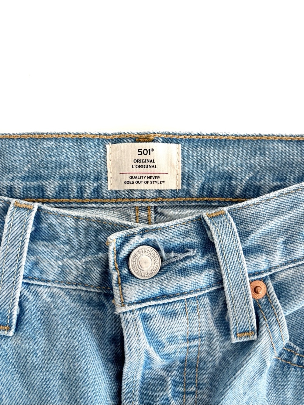 Levi’s | 501 Original Chaps Straight Leg Jeans Size 27 Medium Indigo Wash - Picture 11 of 14